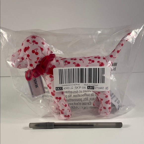 PINK Victoria's Secret Cherry Dog Plush - Picture 4 of 4